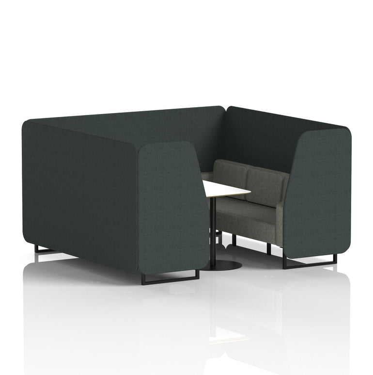 Brixworth Booth With Black Legs And White Table In Two Tone
