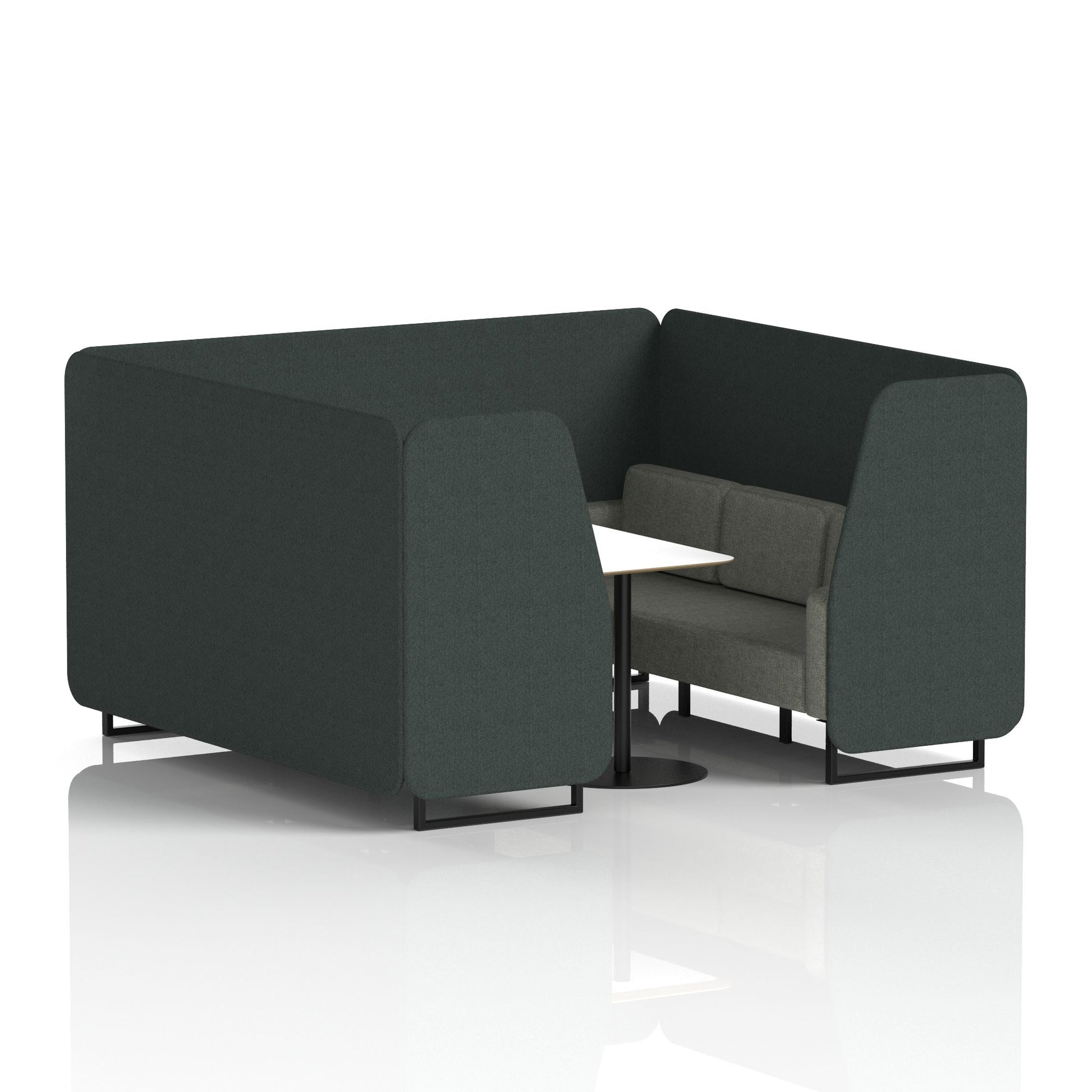 Brixworth Booth With Black Legs And White Table In Two Tone