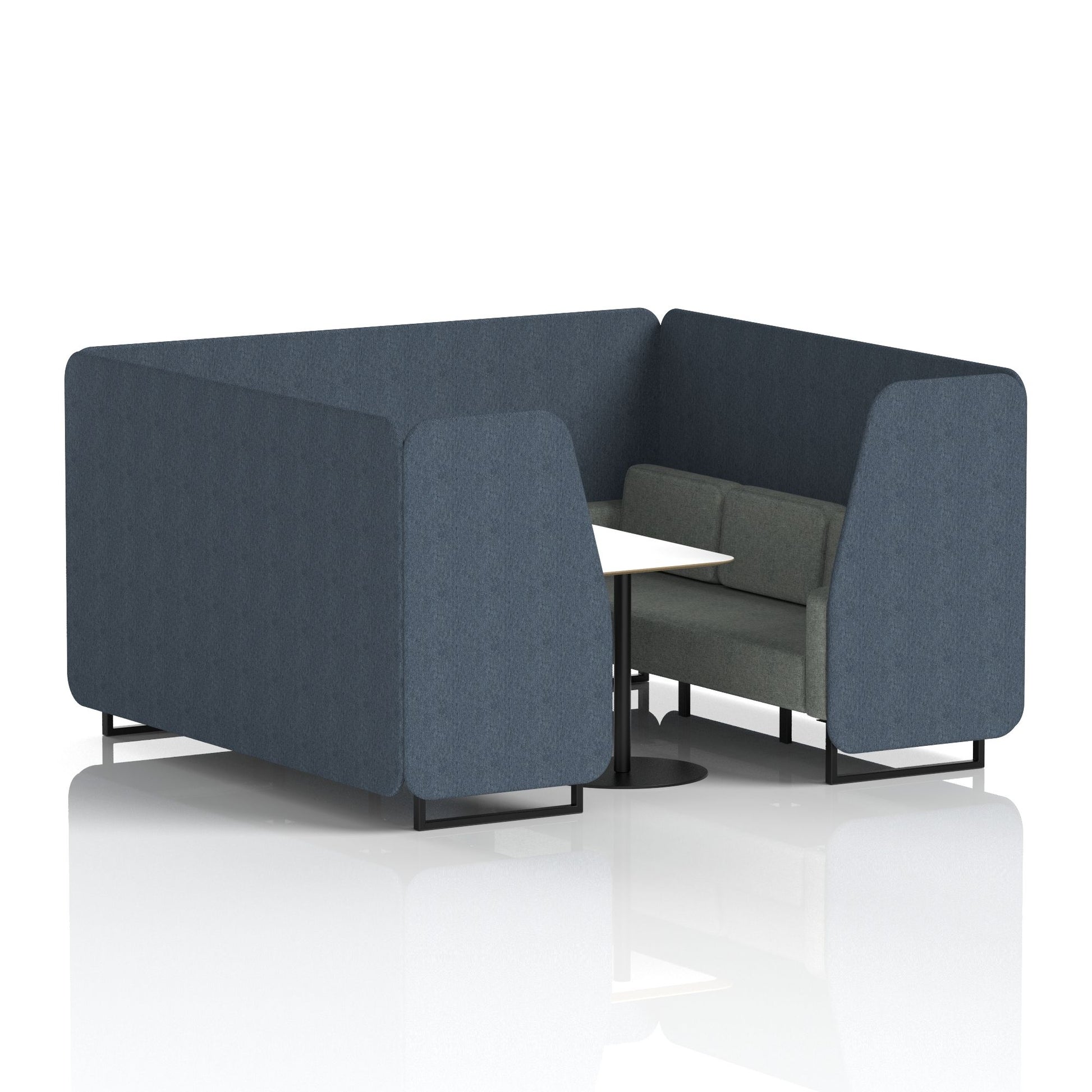 Brixworth Booth With Black Legs And White Table In Two Tone