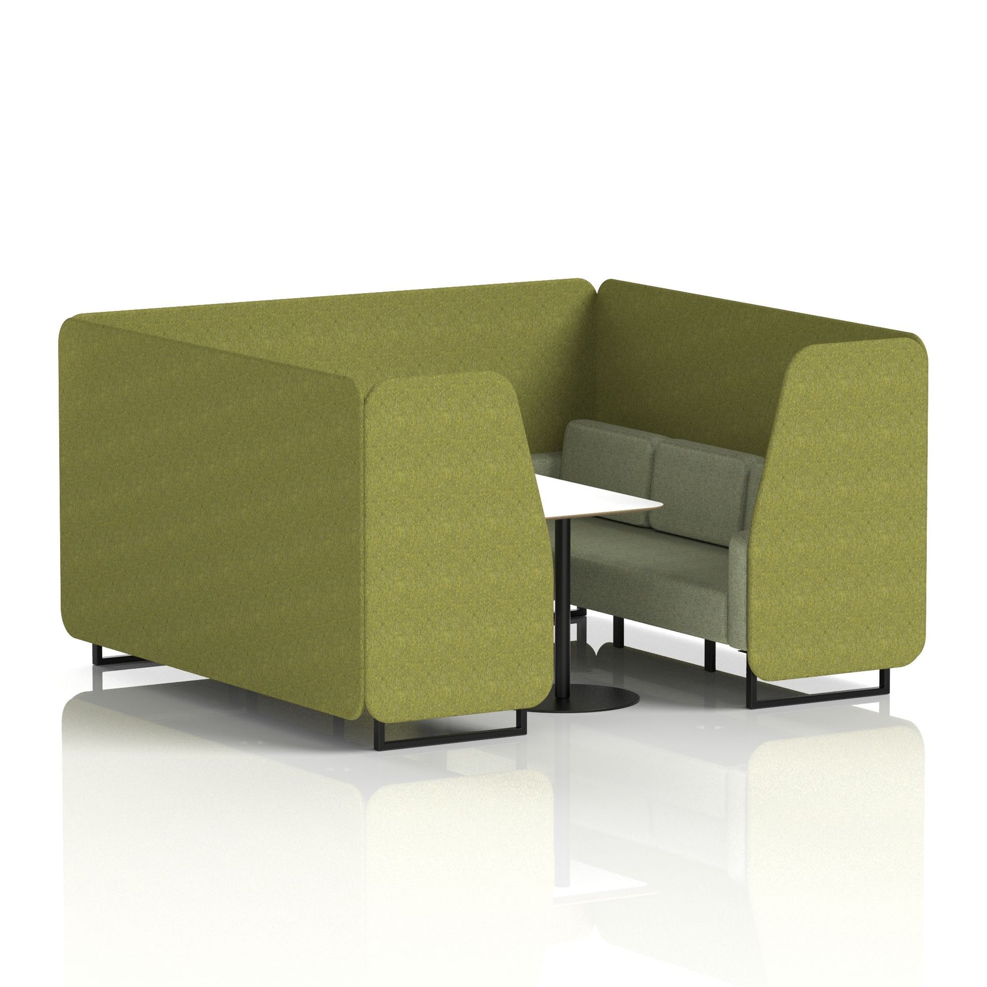 Brixworth Booth With Black Legs And White Table In Two Tone