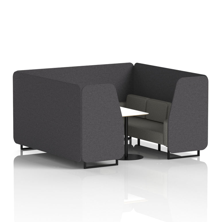 Brixworth Booth With Black Legs And White Table In Two Tone