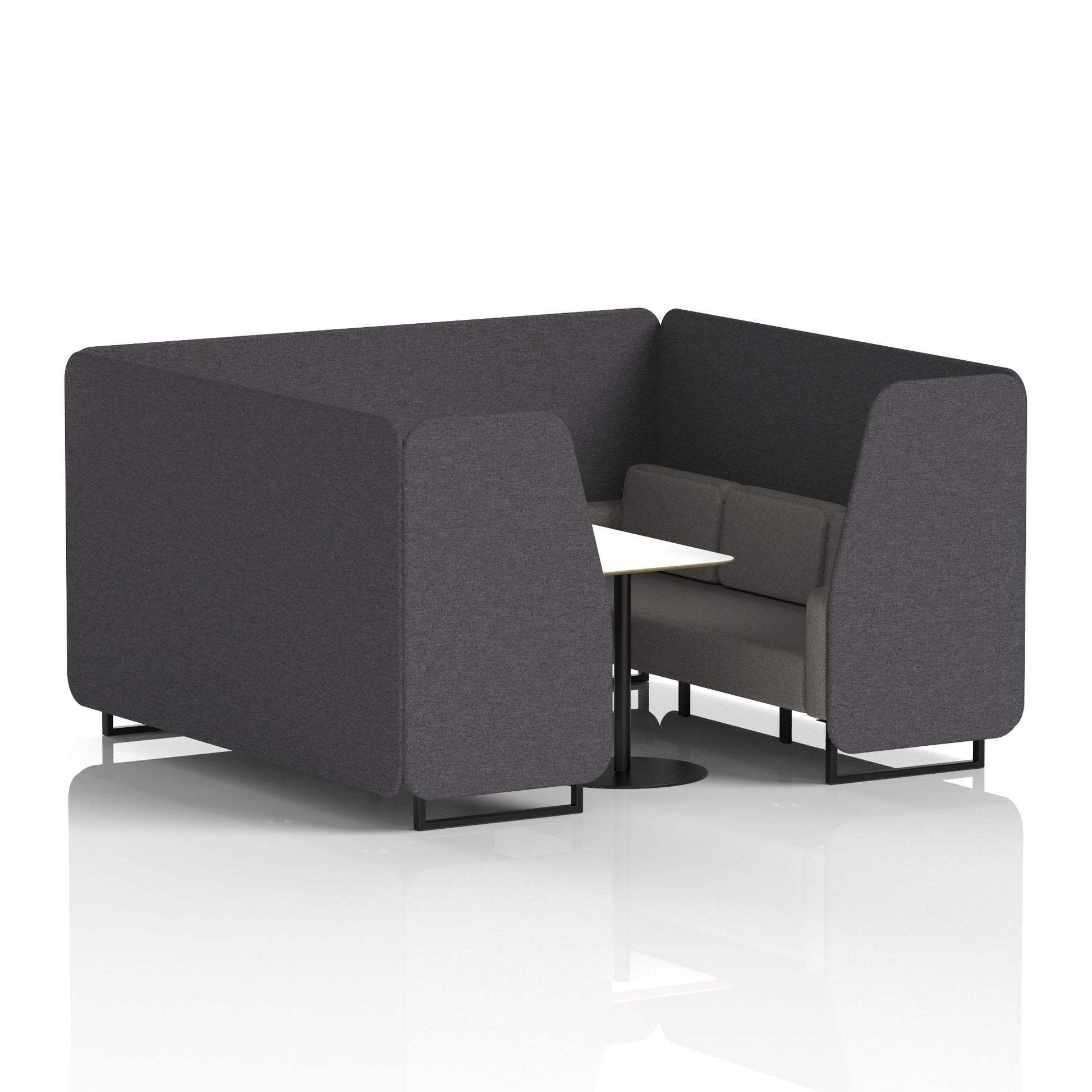 Brixworth Booth With Black Legs And White Table In Two Tone