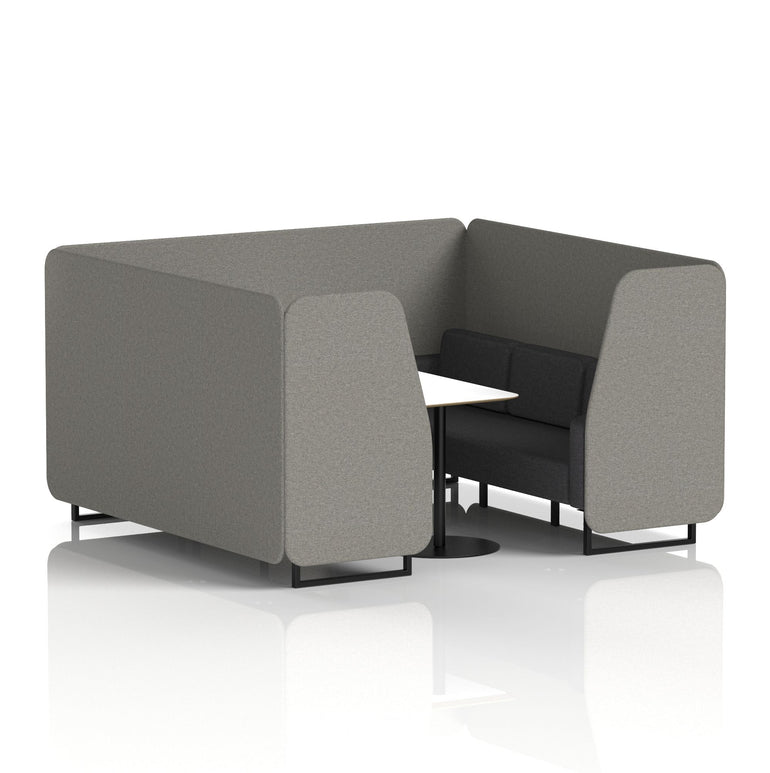 Brixworth Booth With Black Legs And White Table In Two Tone