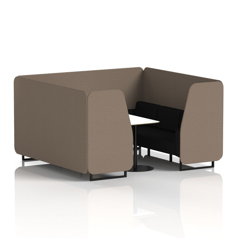 Brixworth Booth With Black Legs And White Table In Two Tone