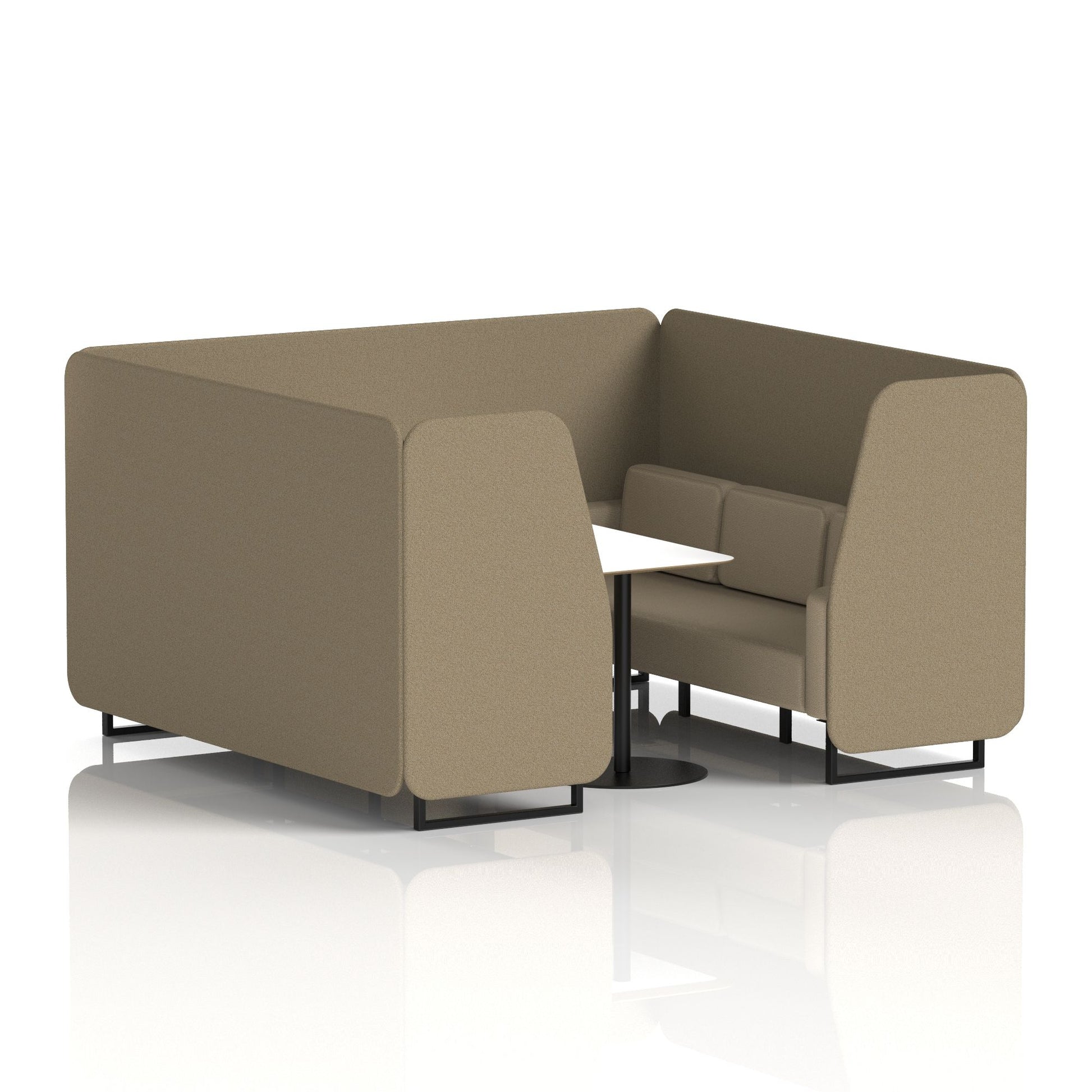 Brixworth Booth With Black Legs And White Table In Two Tone