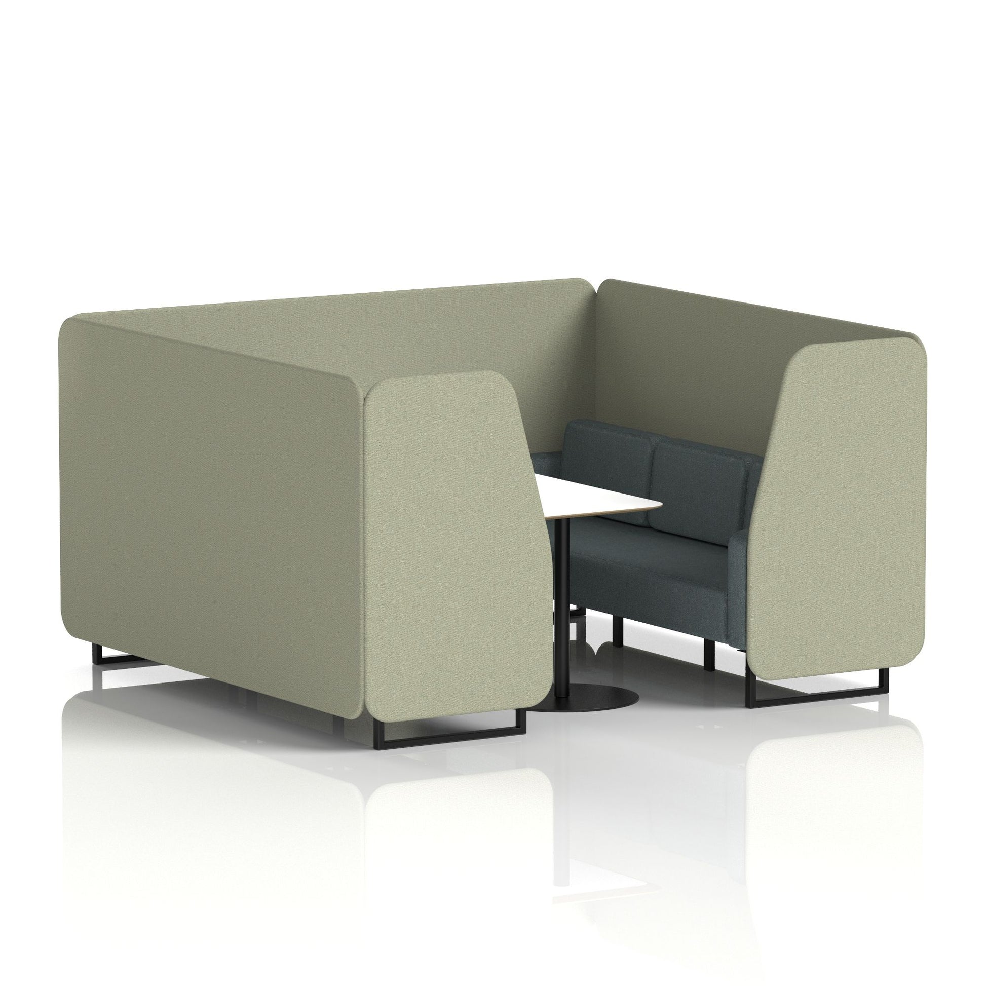 Brixworth Booth With Black Legs And White Table In Two Tone