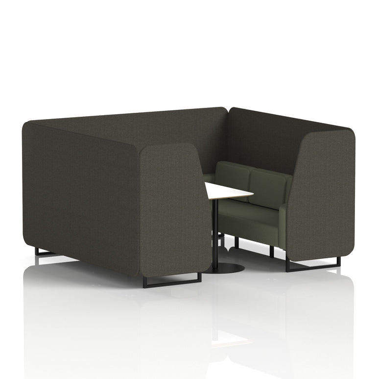 Brixworth Booth With Black Legs And White Table In Two Tone