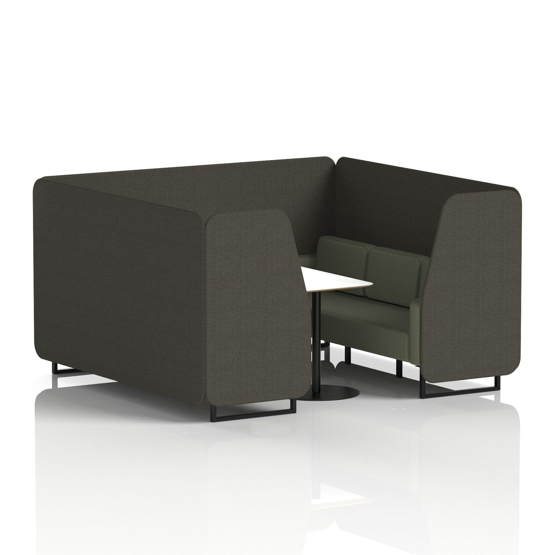 Brixworth Booth With Black Legs And White Table In Two Tone