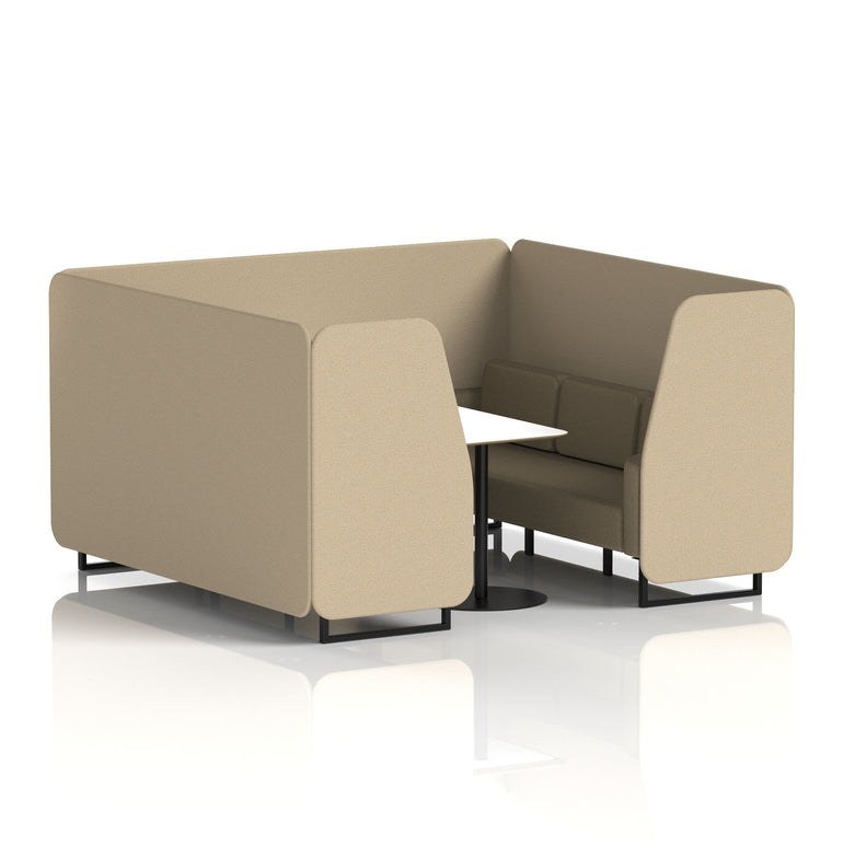 Brixworth Booth With Black Legs And White Table In Two Tone