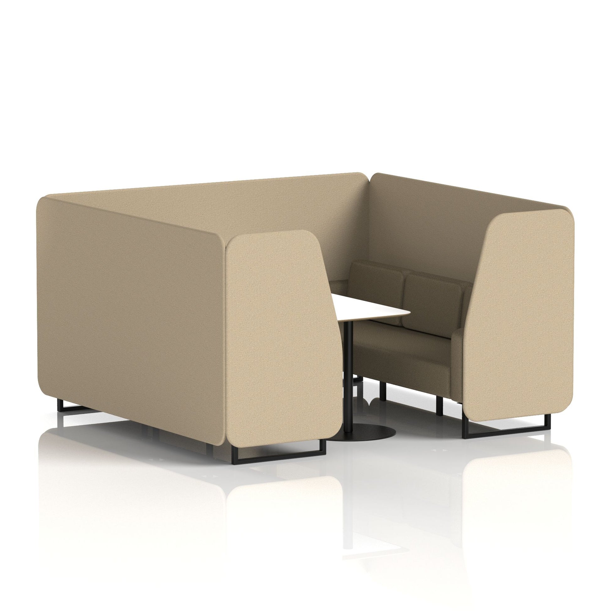 Brixworth Booth With Black Legs And White Table In Two Tone