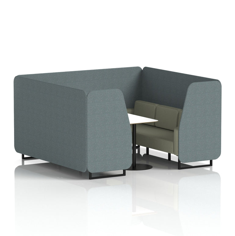 Brixworth Booth With Black Legs And White Table In Two Tone