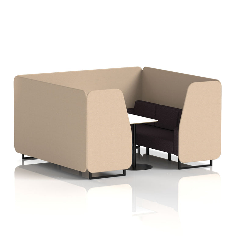 Brixworth Booth With Black Legs And White Table In Two Tone