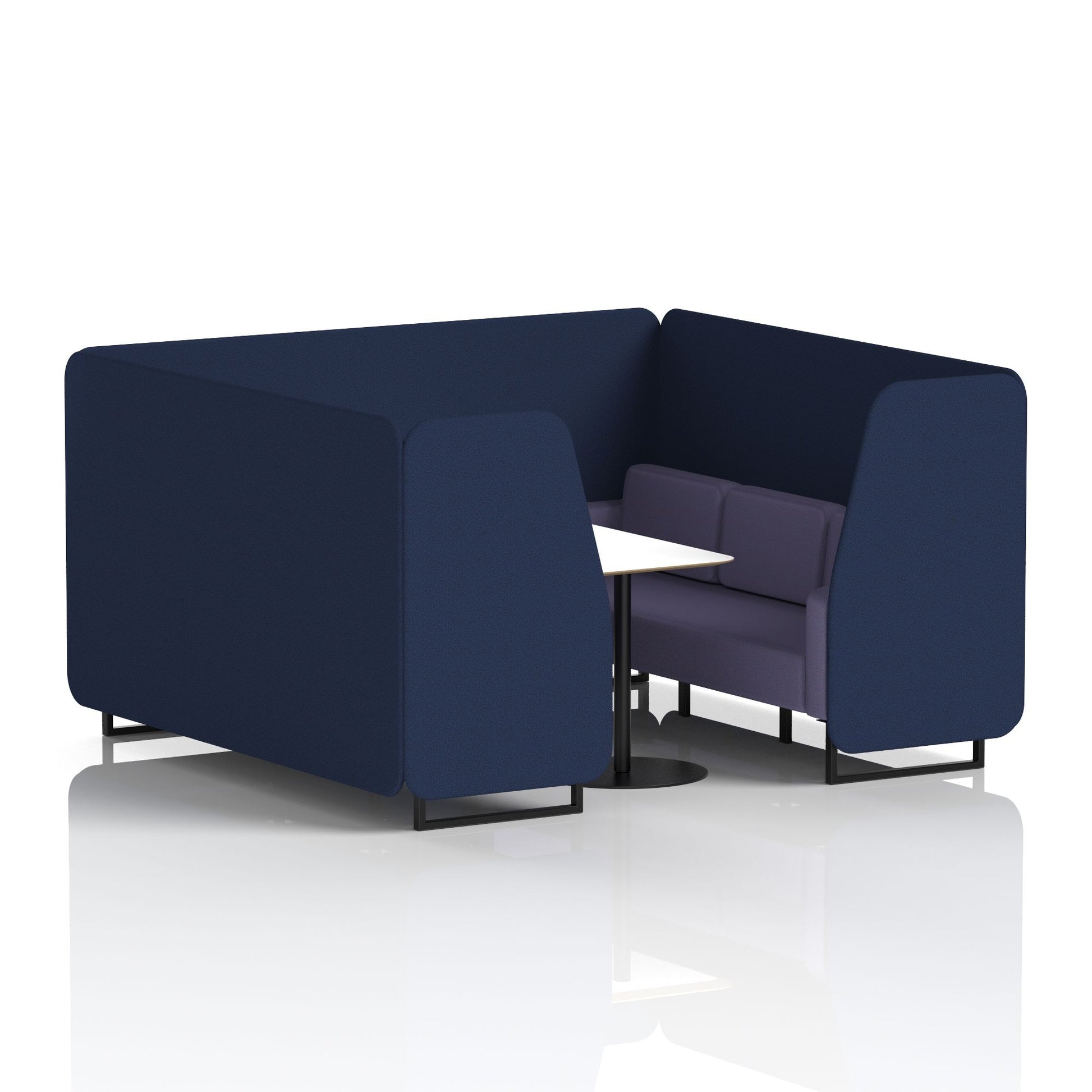 Brixworth Booth With Black Legs And White Table In Two Tone