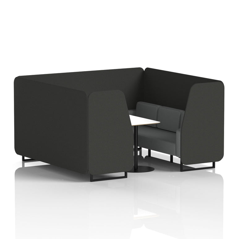 Brixworth Booth With Black Legs And White Table In Two Tone