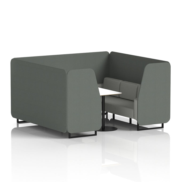 Brixworth Booth With Black Legs And White Table In Two Tone