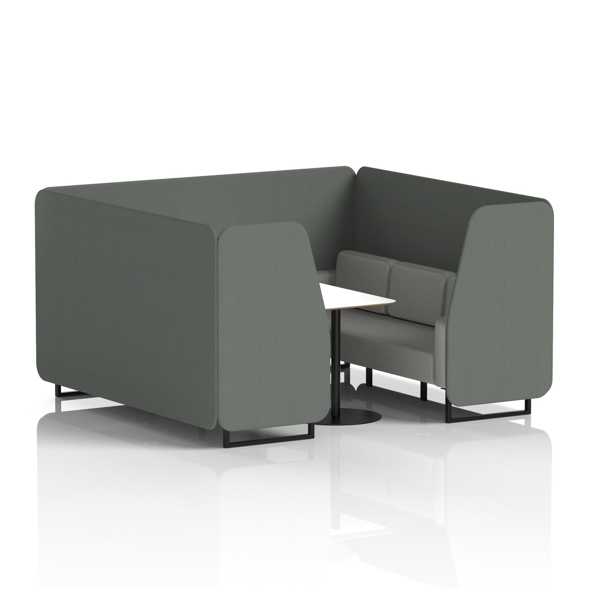 Brixworth Booth With Black Legs And White Table In Two Tone