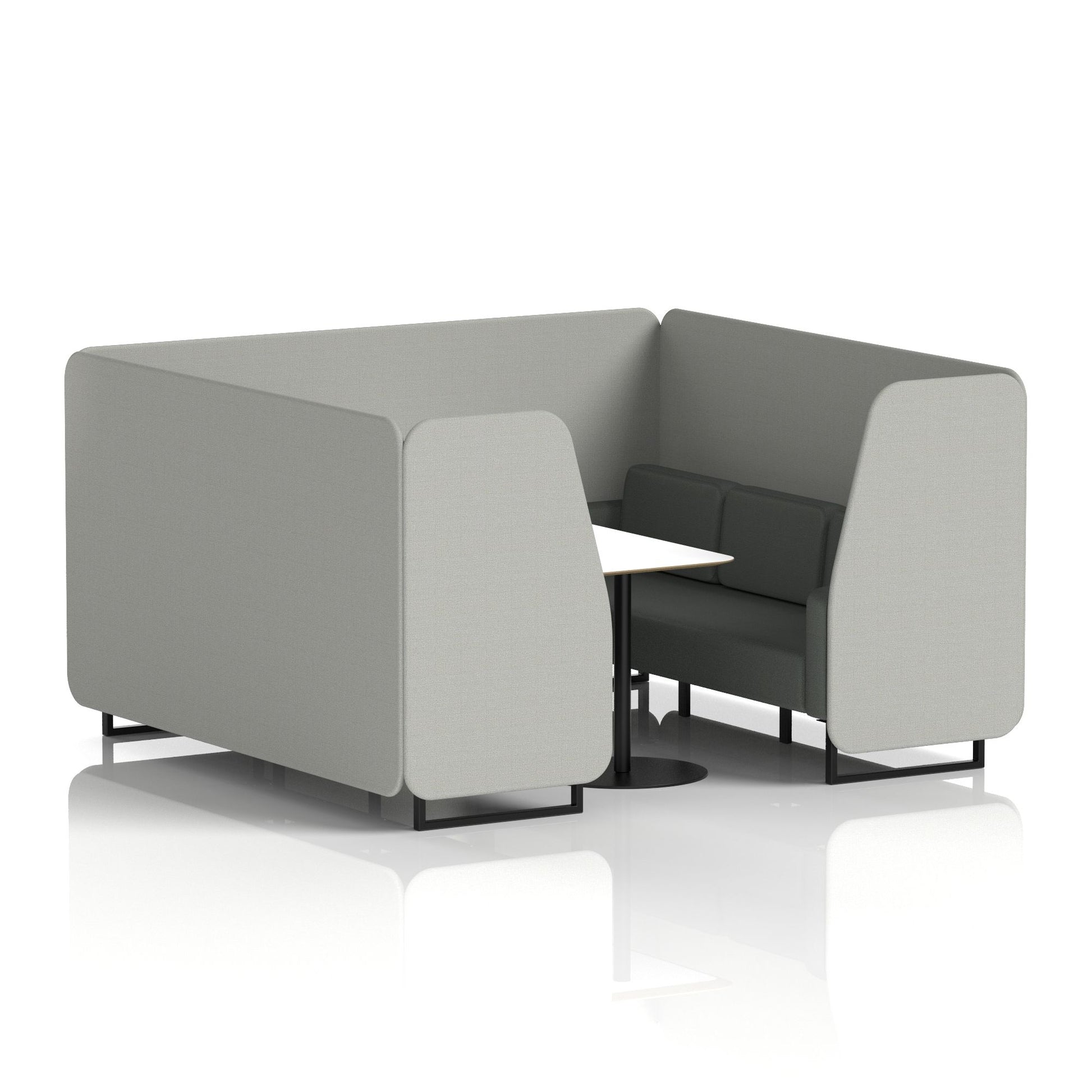 Brixworth Booth With Black Legs And White Table In Two Tone
