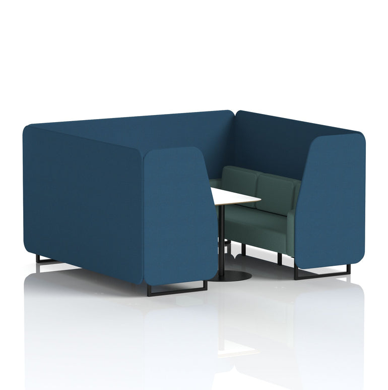 Brixworth Booth With Black Legs And White Table In Two Tone