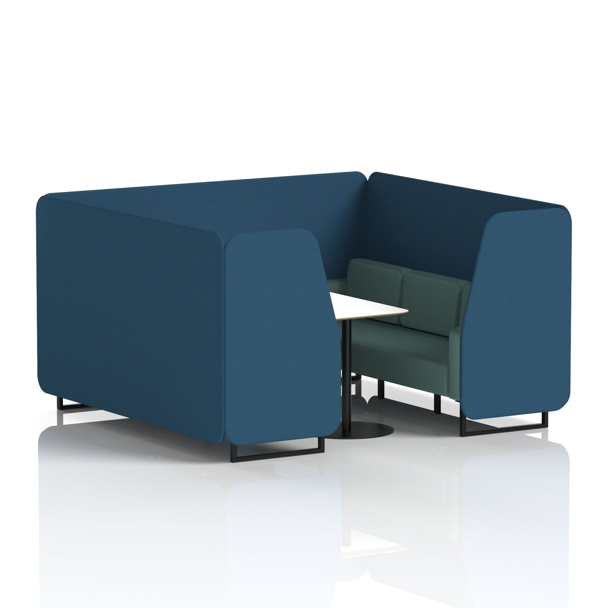 Brixworth Booth With Black Legs And White Table In Two Tone
