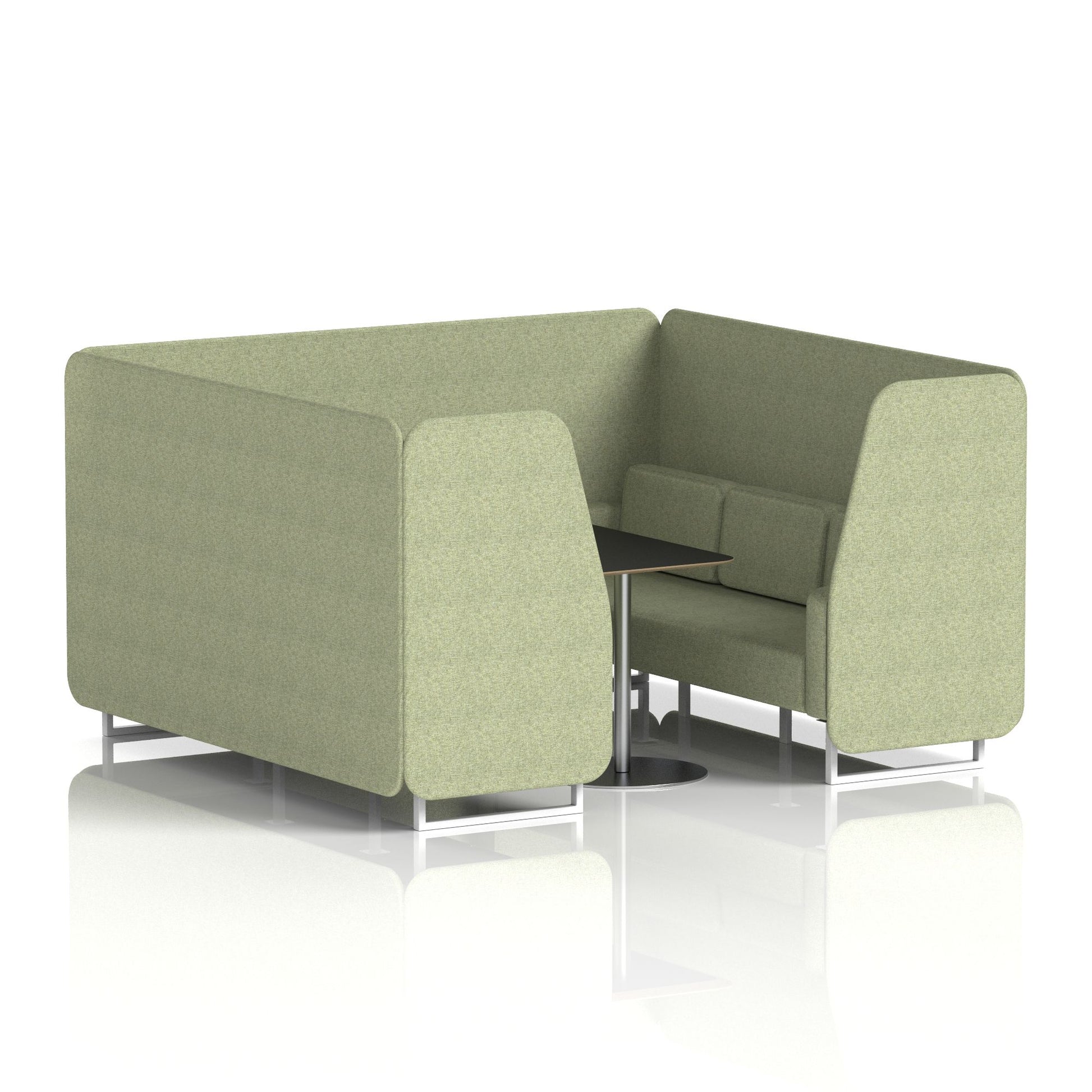Brixworth Booth With White Legs And Black Table In Single Tone