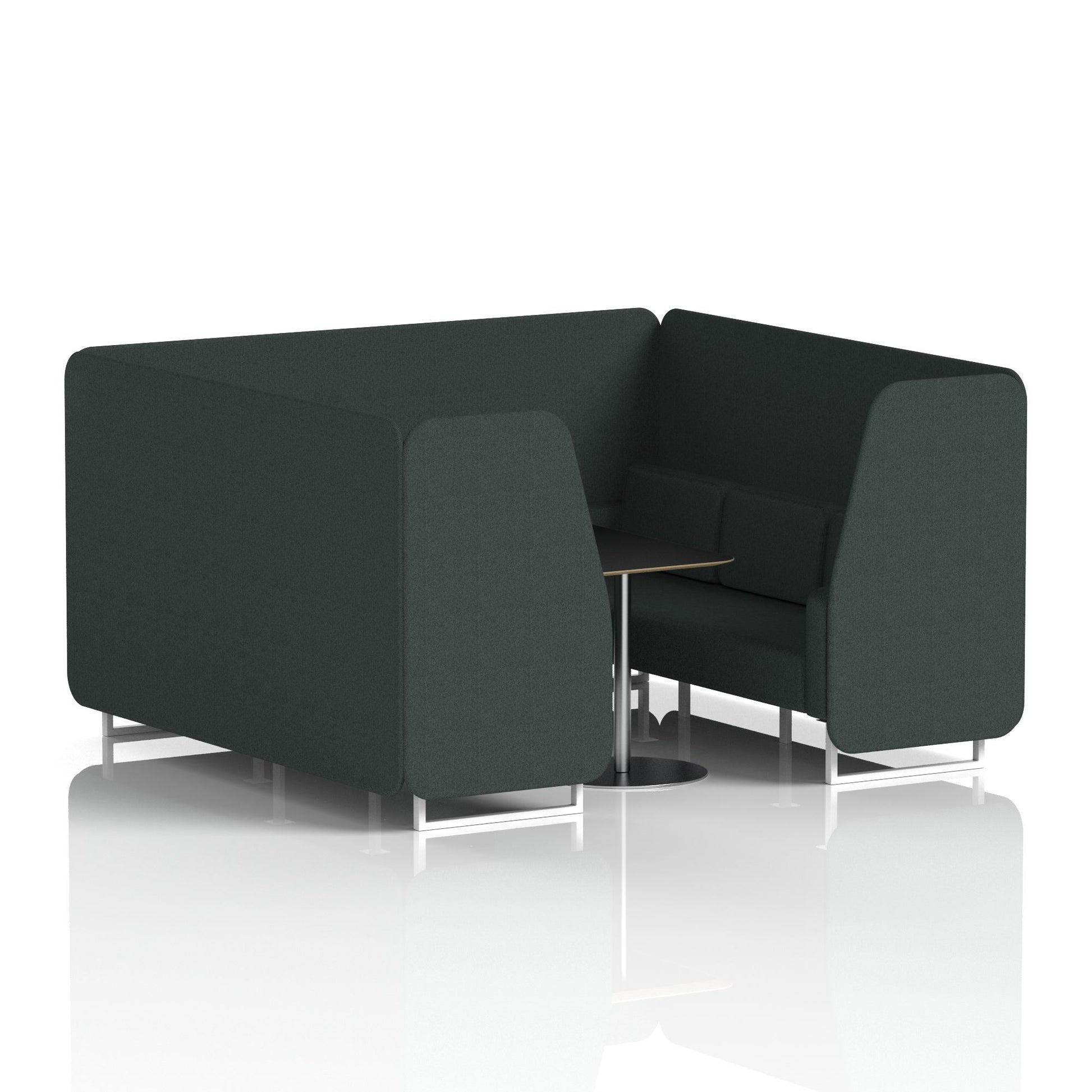 Brixworth Booth With White Legs And Black Table In Single Tone