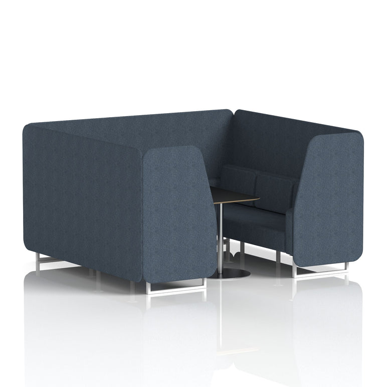 Brixworth Booth With White Legs And Black Table In Single Tone