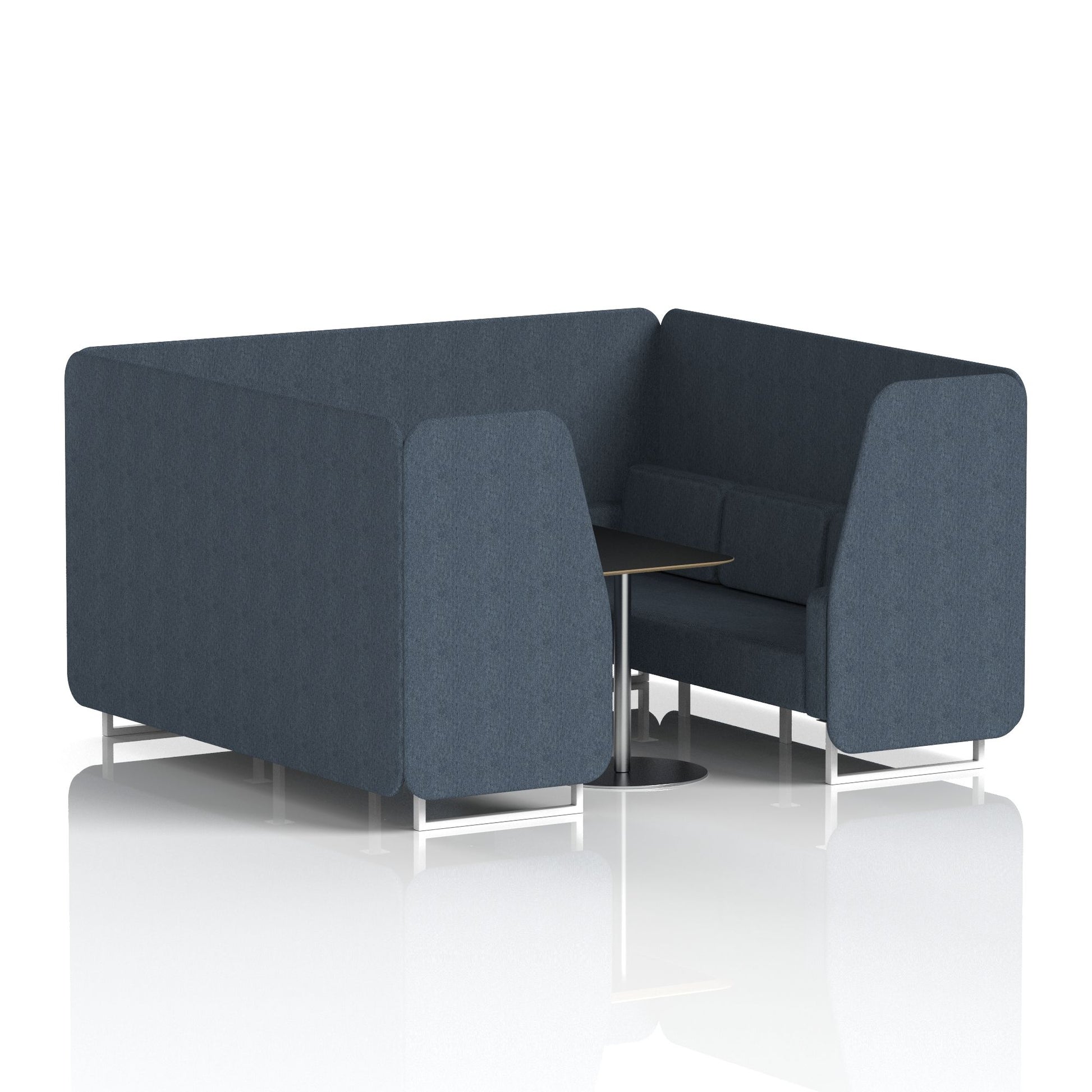 Brixworth Booth With White Legs And Black Table In Single Tone