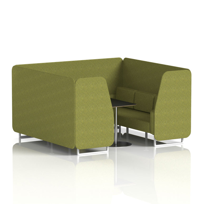 Brixworth Booth With White Legs And Black Table In Single Tone