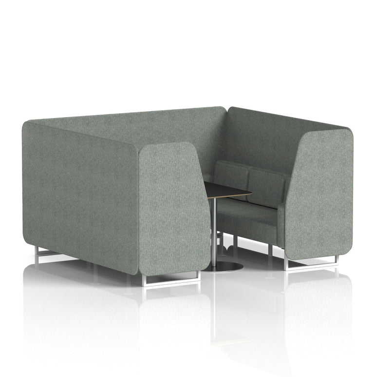 Brixworth Booth With White Legs And Black Table In Single Tone