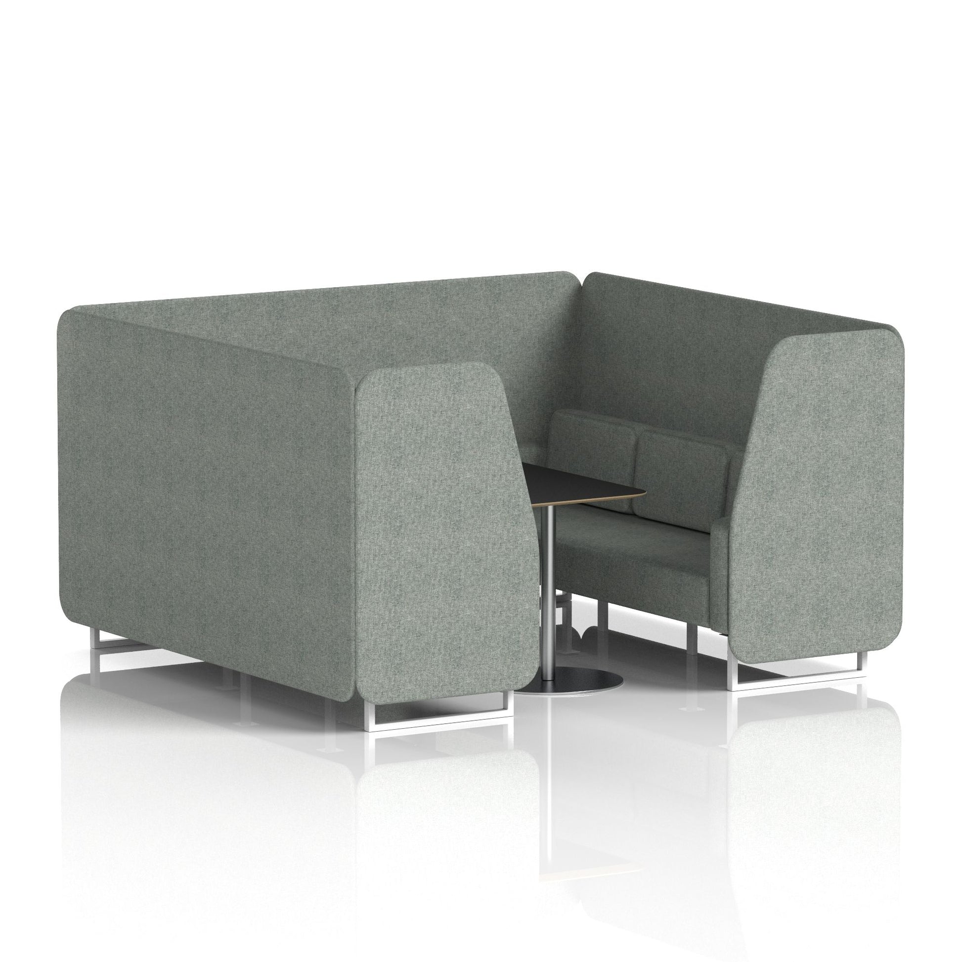 Brixworth Booth With White Legs And Black Table In Single Tone
