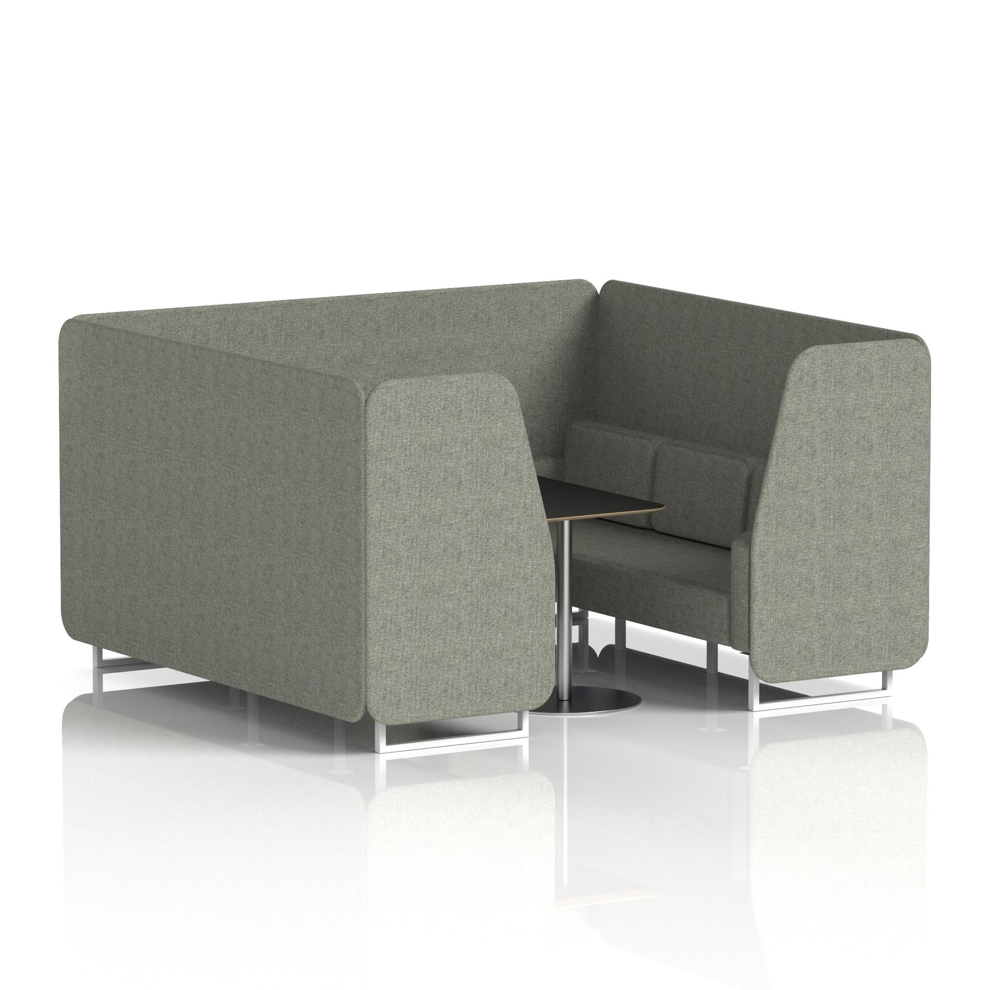 Brixworth Booth With White Legs And Black Table In Single Tone