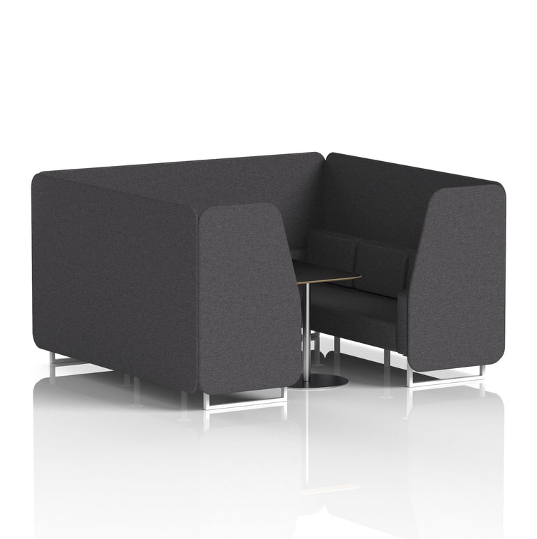 Brixworth Booth With White Legs And Black Table In Single Tone