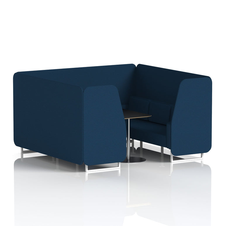 Brixworth Booth With White Legs And Black Table In Single Tone