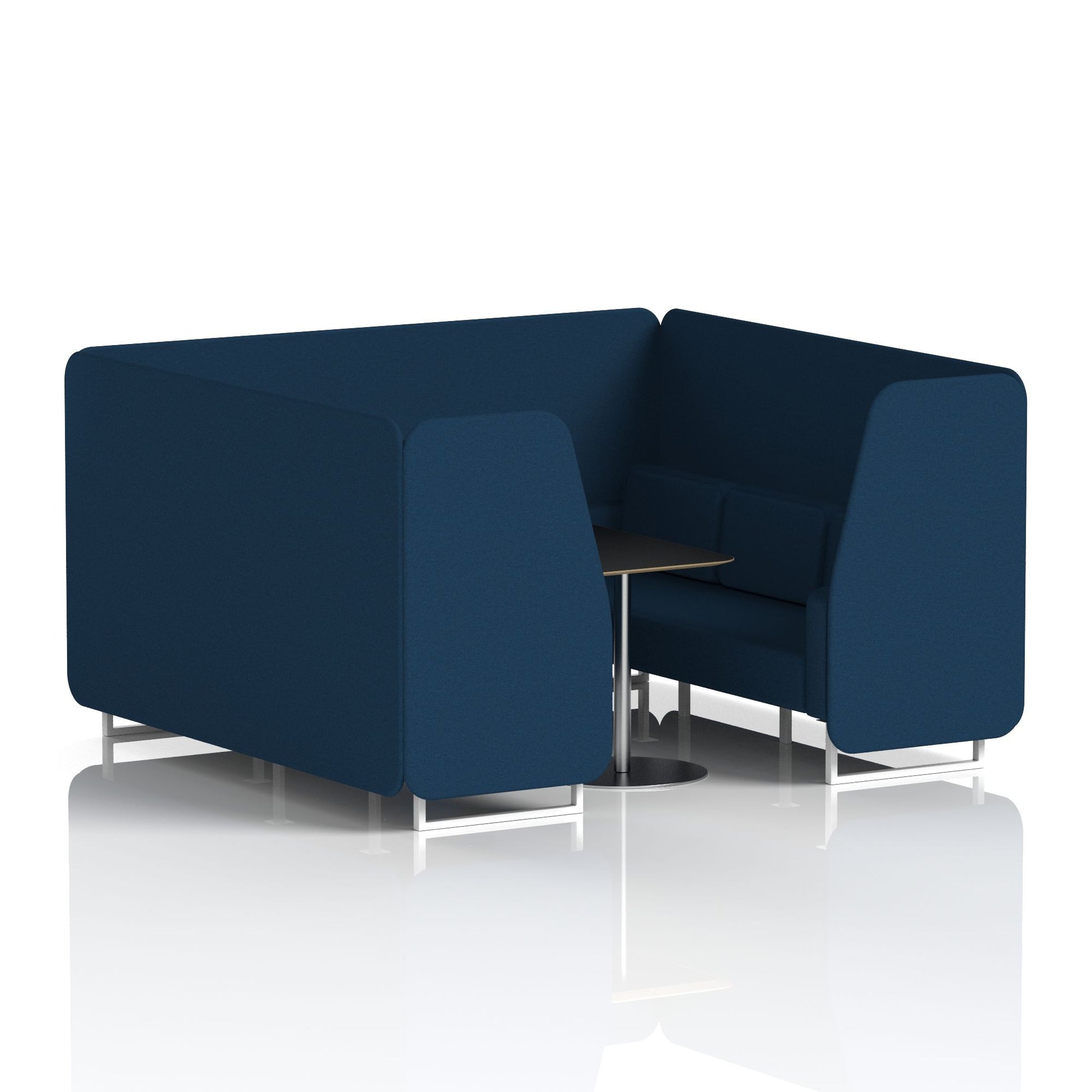 Brixworth Booth With White Legs And Black Table In Single Tone