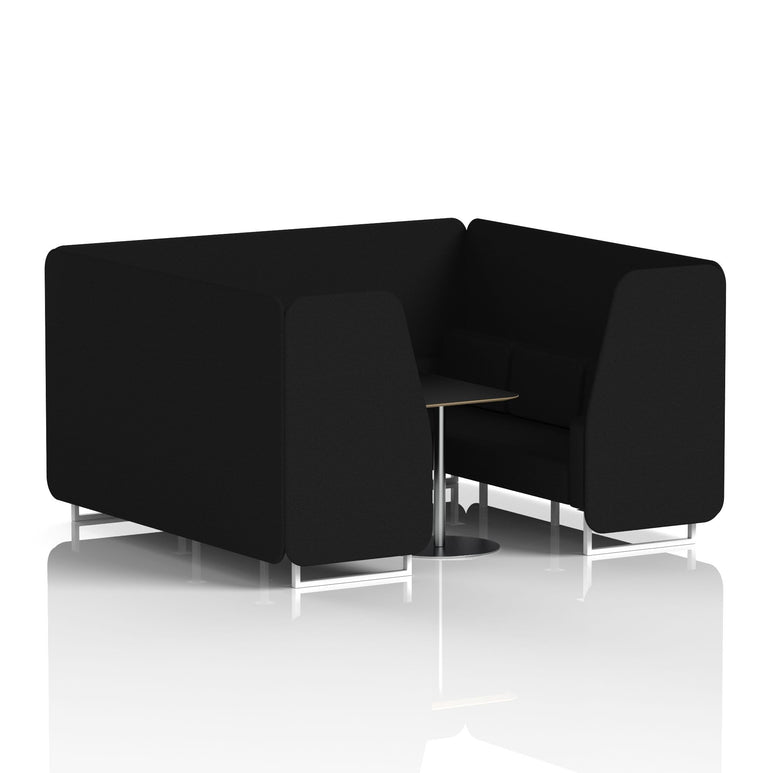 Brixworth Booth With White Legs And Black Table In Single Tone