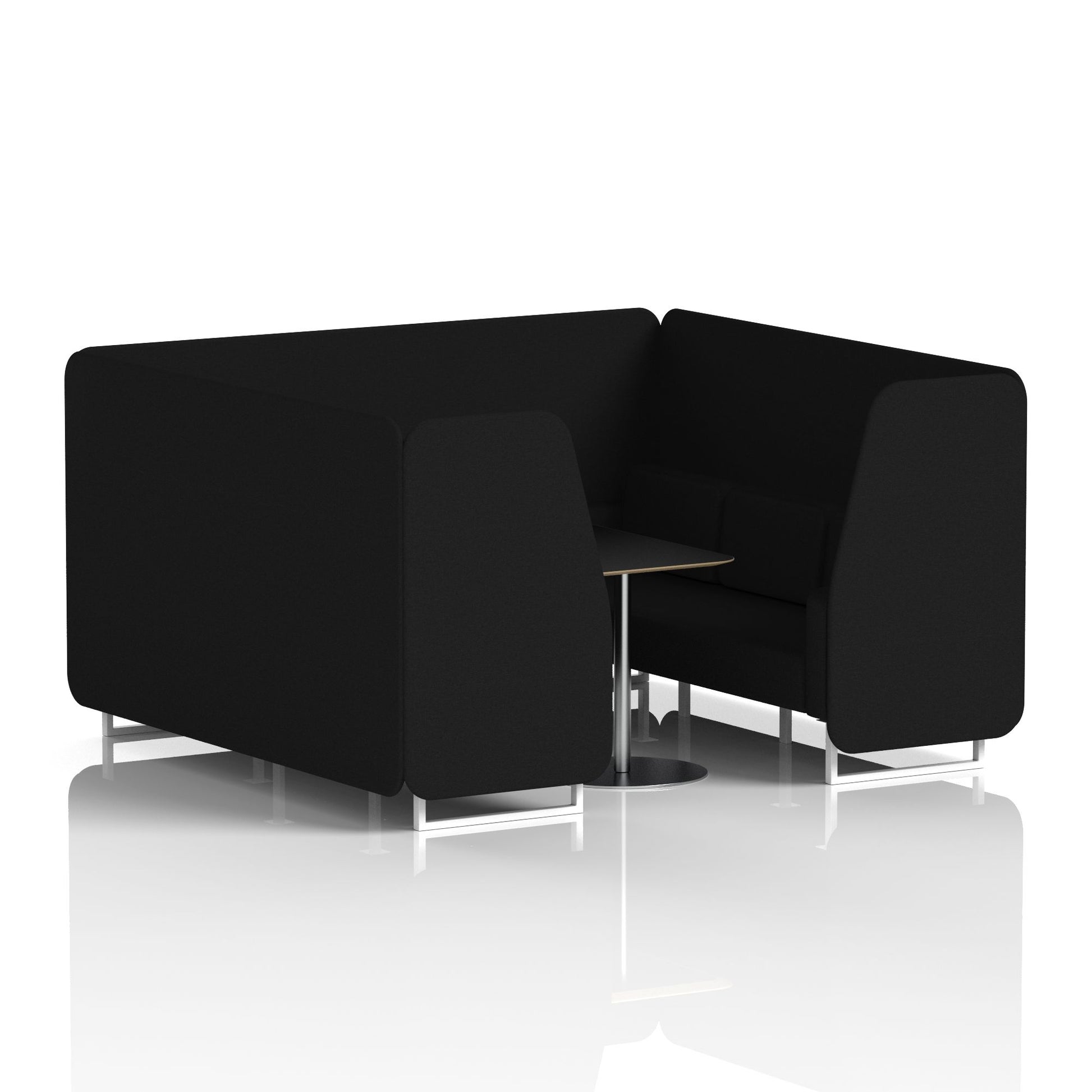 Brixworth Booth With White Legs And Black Table In Single Tone