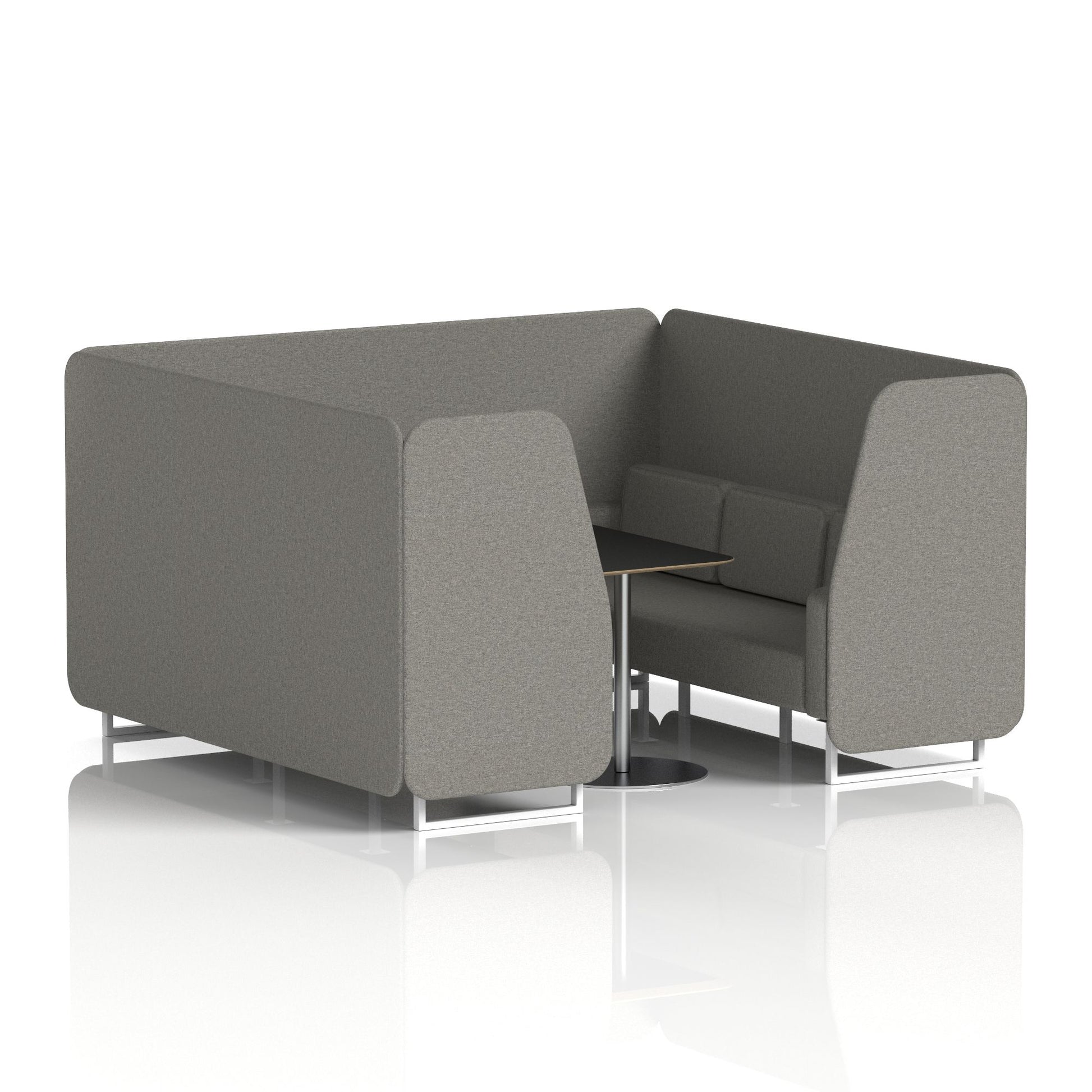 Brixworth Booth With White Legs And Black Table In Single Tone