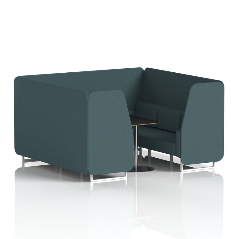 Brixworth Booth With White Legs And Black Table In Single Tone