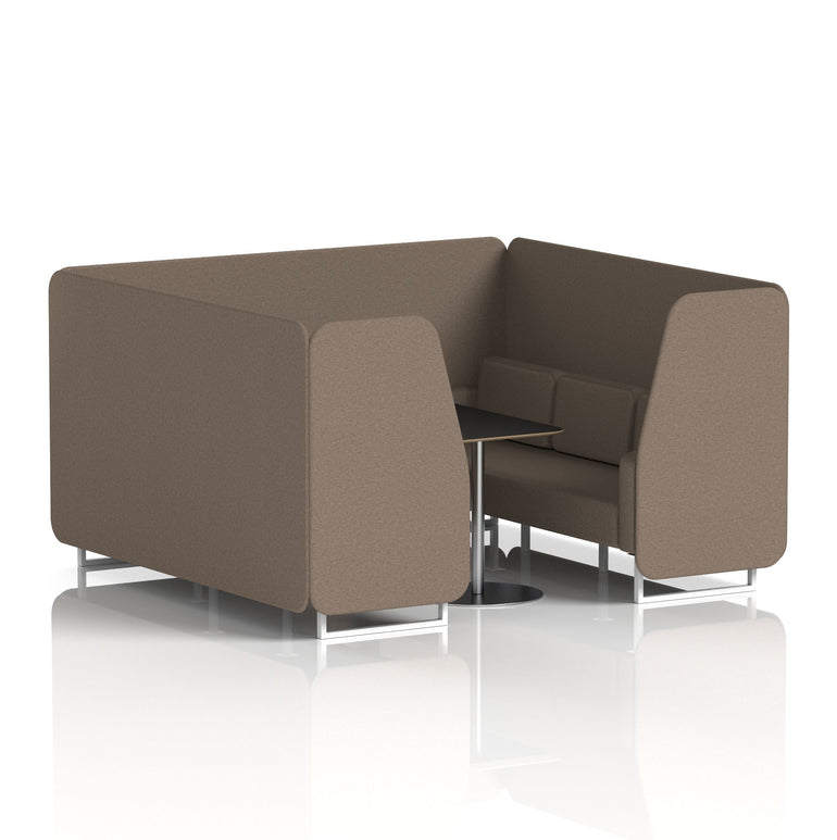 Brixworth Booth With White Legs And Black Table In Single Tone