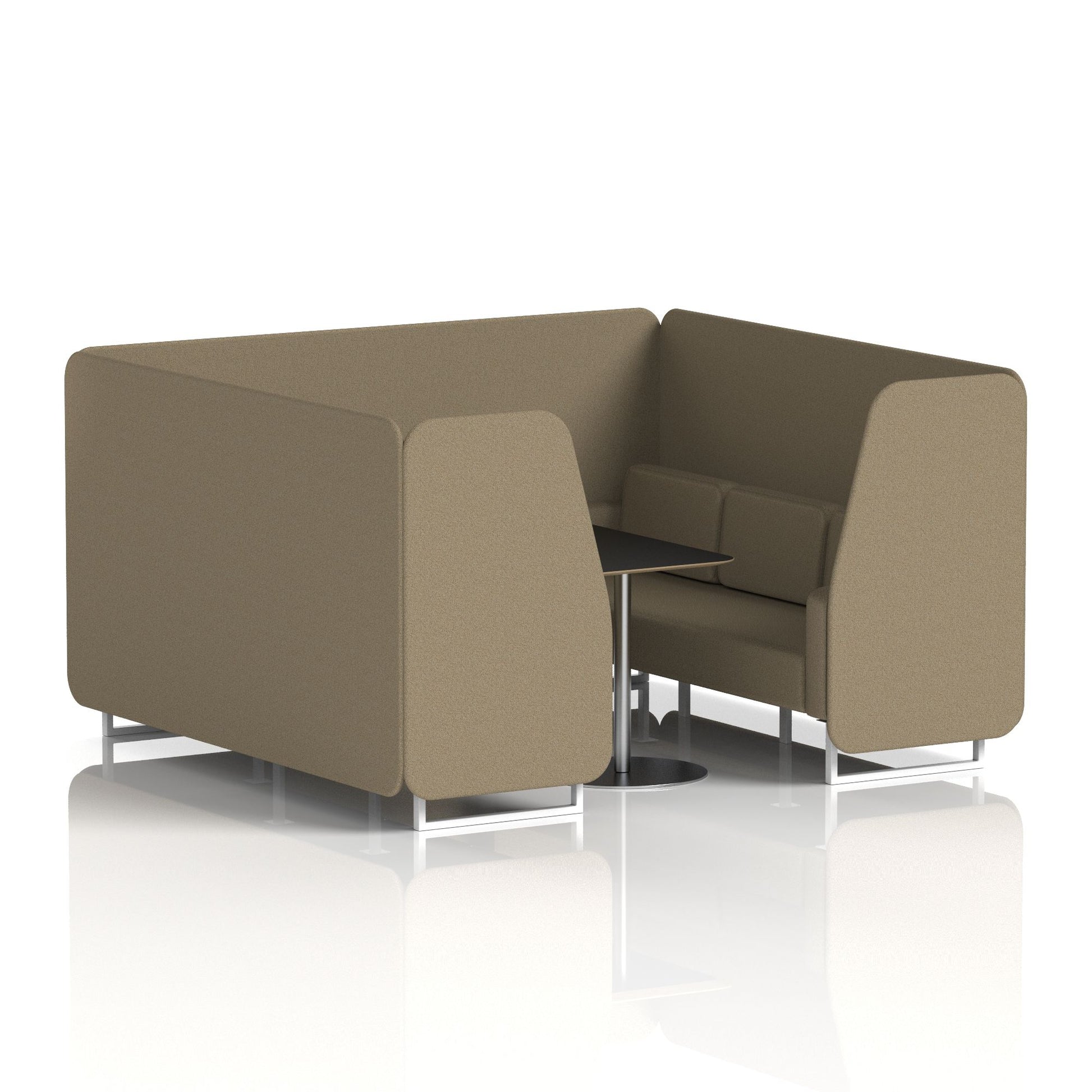Brixworth Booth With White Legs And Black Table In Single Tone