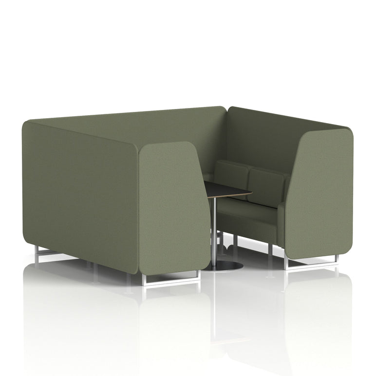 Brixworth Booth With White Legs And Black Table In Single Tone