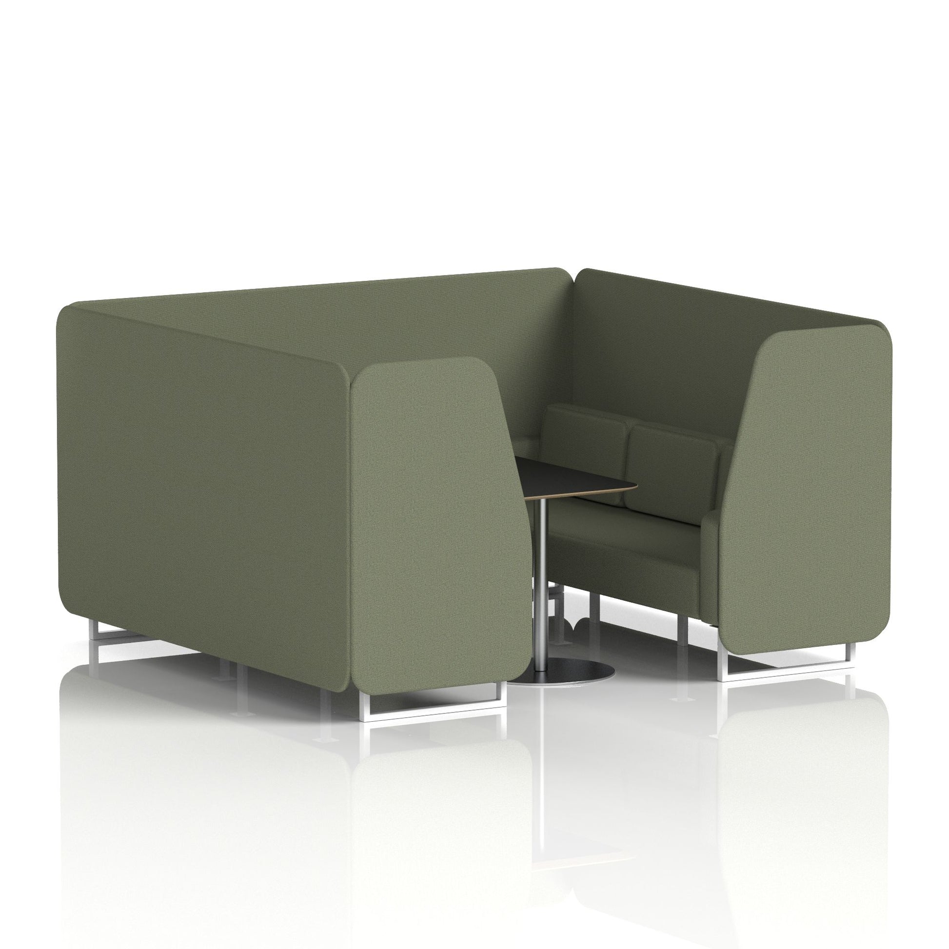Brixworth Booth With White Legs And Black Table In Single Tone