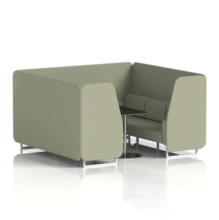 Brixworth Booth With White Legs And Black Table In Single Tone