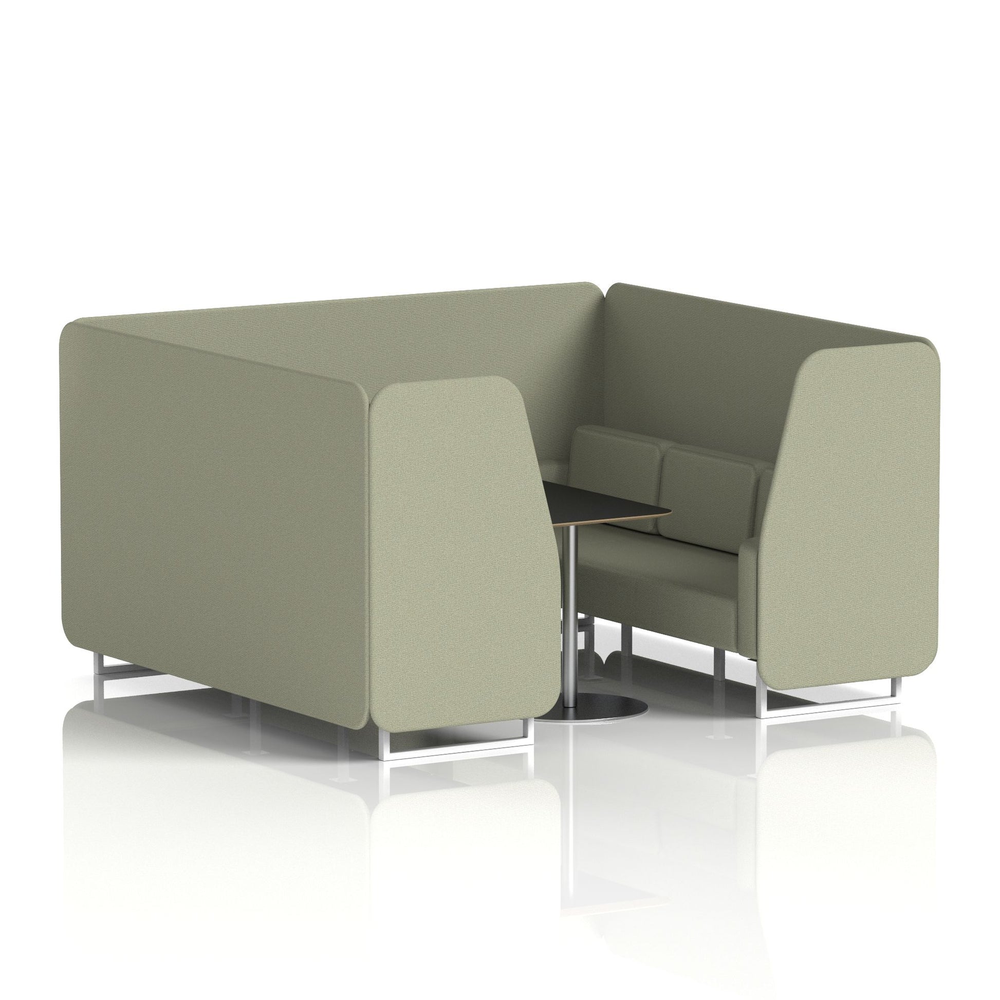 Brixworth Booth With White Legs And Black Table In Single Tone