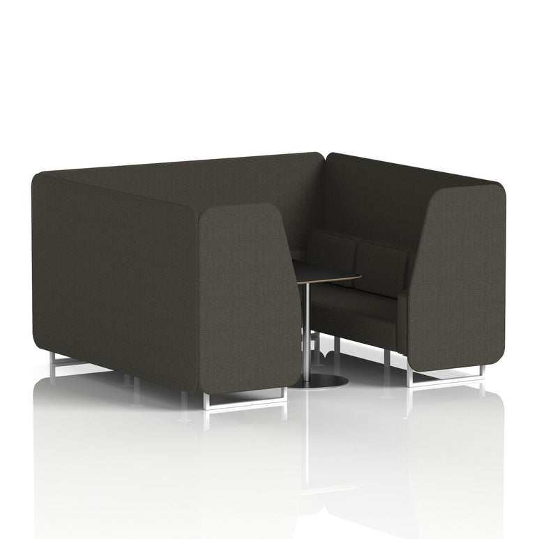 Brixworth Booth With White Legs And Black Table In Single Tone