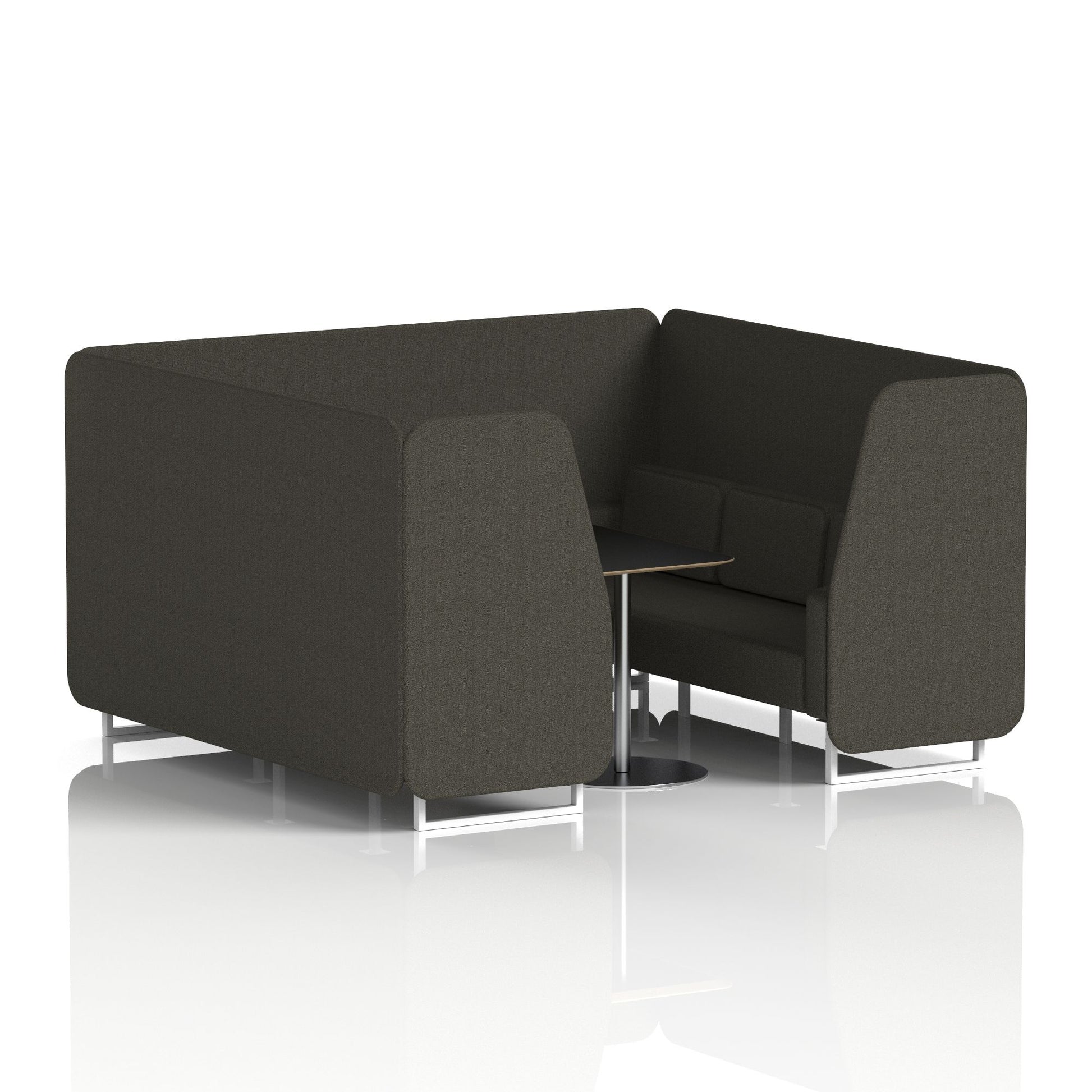 Brixworth Booth With White Legs And Black Table In Single Tone
