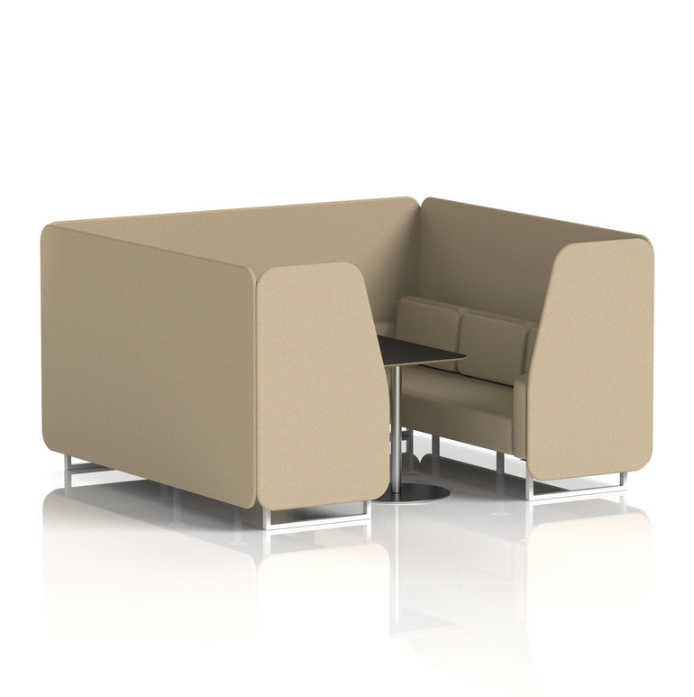 Brixworth Booth With White Legs And Black Table In Single Tone