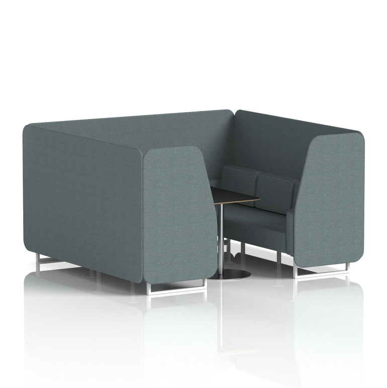 Brixworth Booth With White Legs And Black Table In Single Tone