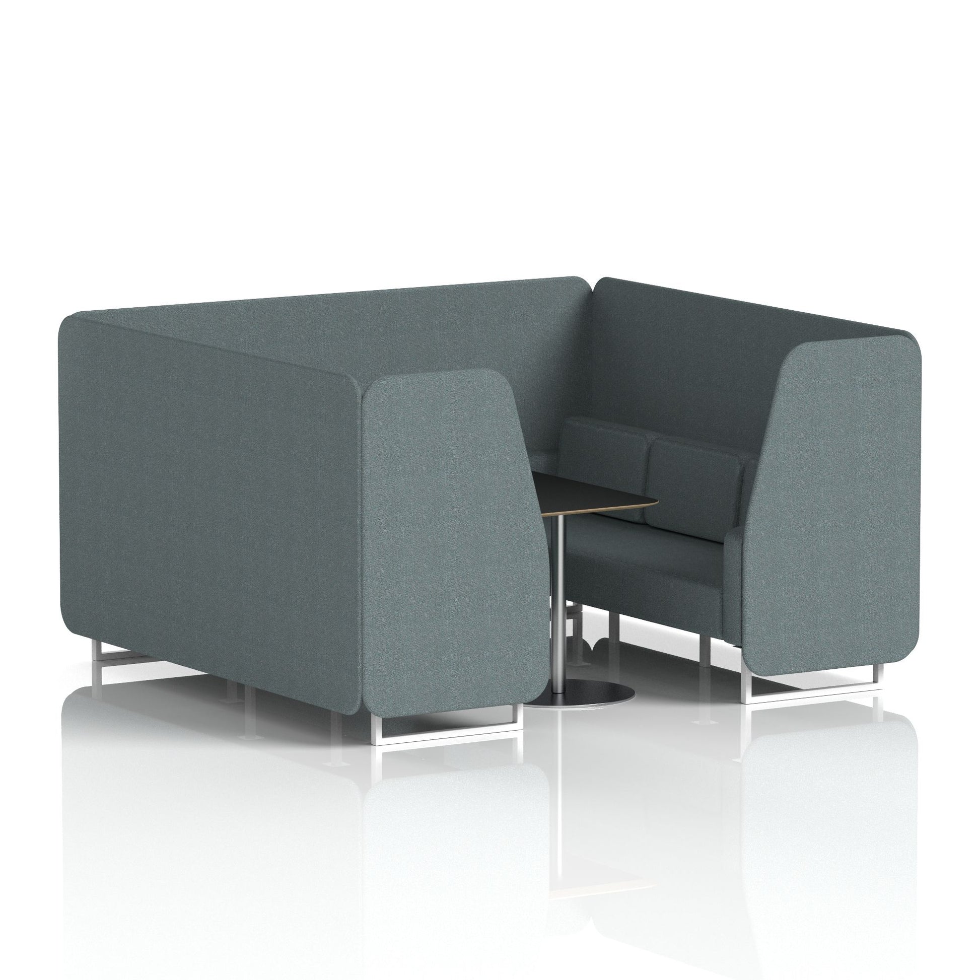Brixworth Booth With White Legs And Black Table In Single Tone