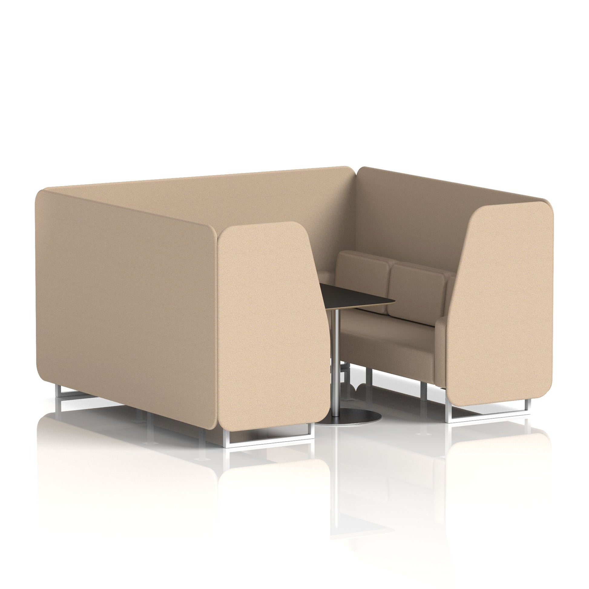 Brixworth Booth With White Legs And Black Table In Single Tone